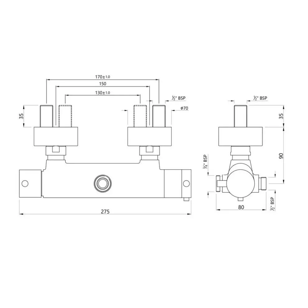 Jaquar Multifunction Thermostatic Shower Mixer Opal Prime Series Chrome Finish, FLR-5653