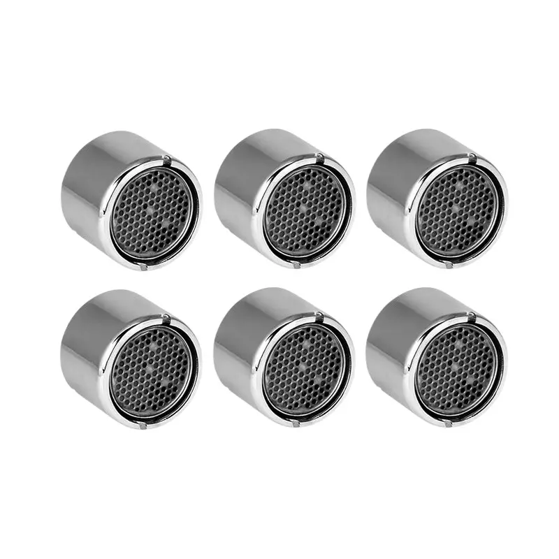 AR5H High-Performance Faucet Aerator Brass 22 mm Female Thread with Foam Flow, Silver (Pack of 6 Pcs)