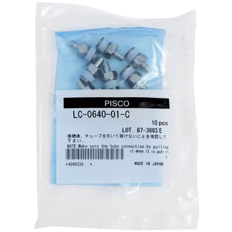 PISCO Barb Type Minimal Fitting Straight Φ6 mm Tube Outer Diameter, LC-0640-M3C