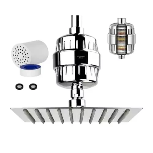 ELEGANT CASA Universal Shower Filter Kit Multi-Stage Filtration Replaceable Cartridge for Water Taps