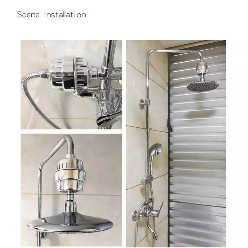 ELEGANT CASA Universal Shower Filter Kit Multi-Stage Filtration Replaceable Cartridge for Water Taps