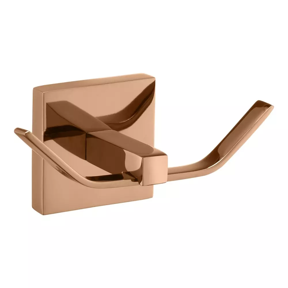Parryware Sigma Twin Robe Hook Wall Mount Stainless Steel Deep Rose Gold, T5907A4