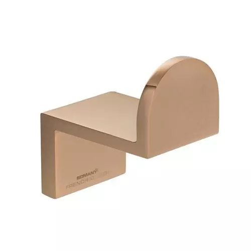 Somany Robe Hook French Collection Liana Series Rose Gold Finish Metal Body Wall Mount, 272151390041
