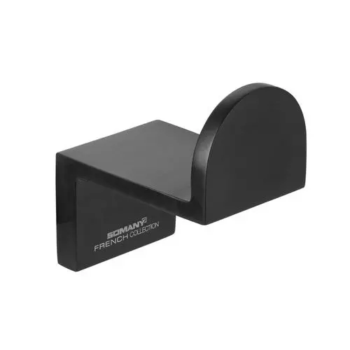 Somany Robe Hook French Collection Liana Series All Black Finish Metal Body Wall Mount, 272151390121