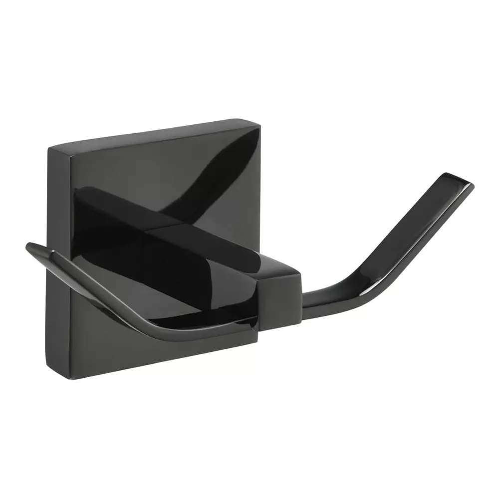 Parryware Sigma Twin Robe Hook Wall Mount Stainless Steel Shiny Black, T5907A5