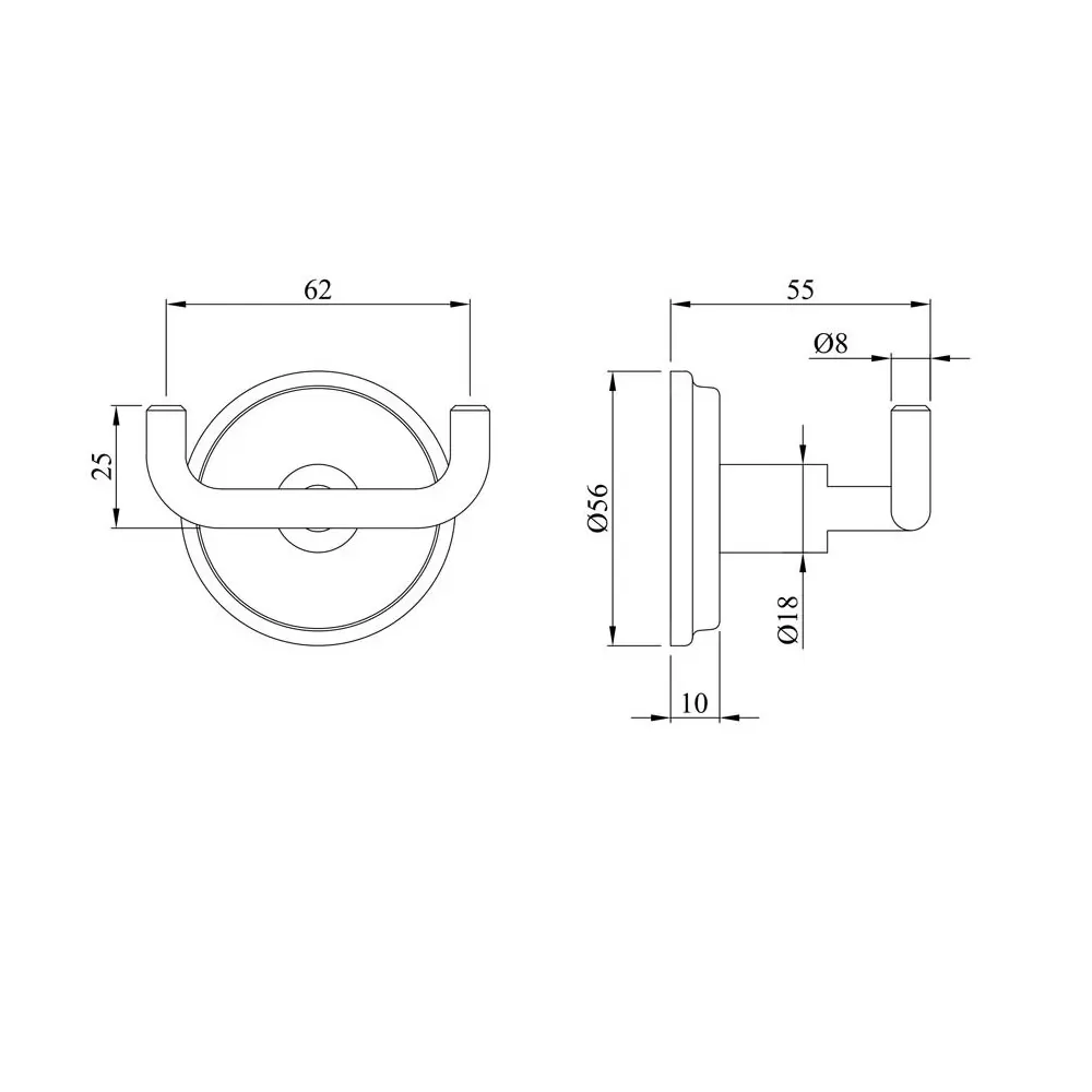 Essco by Jaquar Double Coat Hook Chrome Finish, AEC-1161N