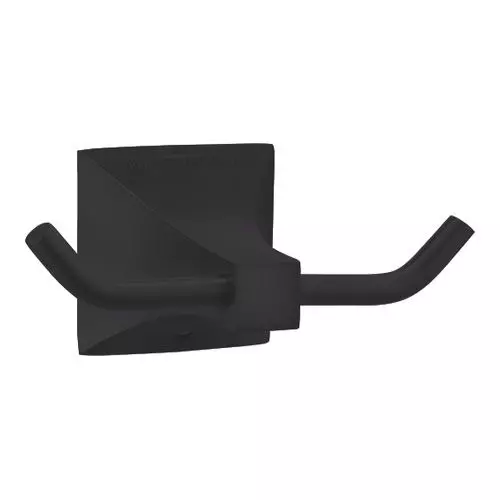 Somany Robe Hook French Collection Giza Series All Black Finish Metal Body Wall Mount, 272151340311