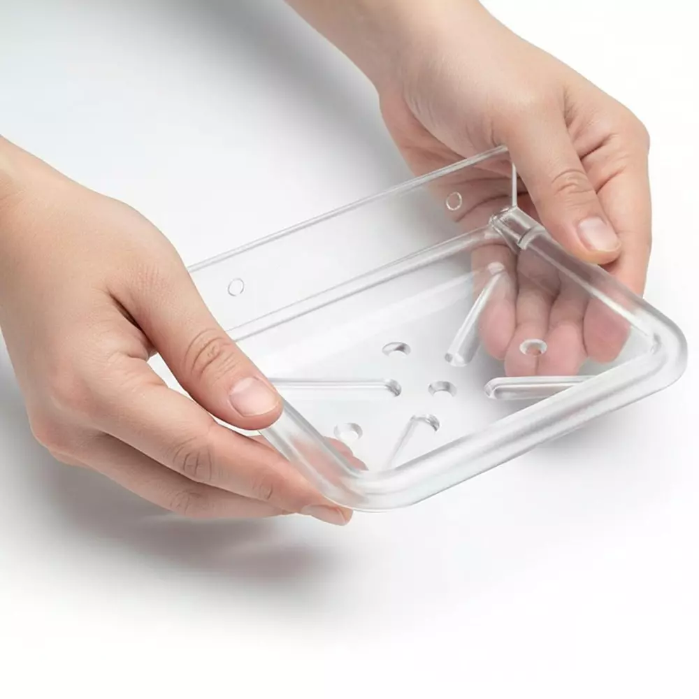 GENERIC Soap Dish Wall Mount Acrylonitrile Butadiene Styrene Crystal Clear Modern Minimalist Design