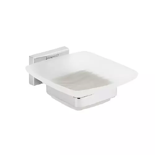 Somany Soap Dish Signature Collection Optimus Square Series Wall Mount Chrome Finish Metal Body, 272151450051