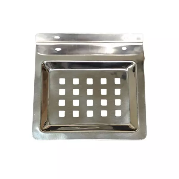 SAIJAL Eco Soap Dish Stainless Steel Silver Square Shape Single Sheet, VIS-20207