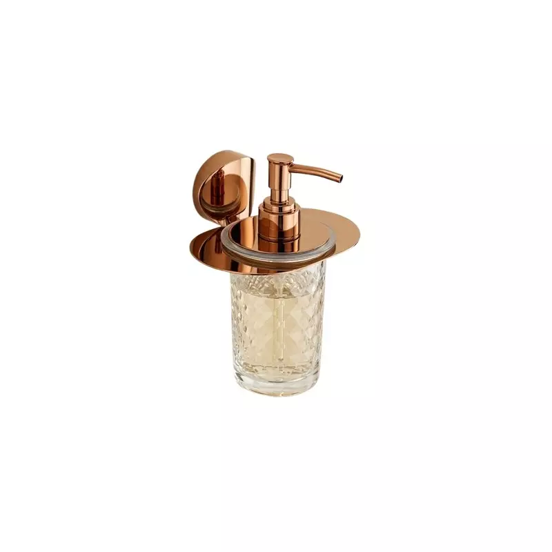 Aquai Glass Liquid Soap Dispenser Plastic & Steel Rose Gold for Bathroom Use, ERGD-1610