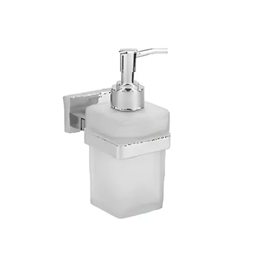 Somany Lotion Dispenser Signature Collection Optimus Square Series Wall Mount Chrome Finish Metal Body, 272151450081