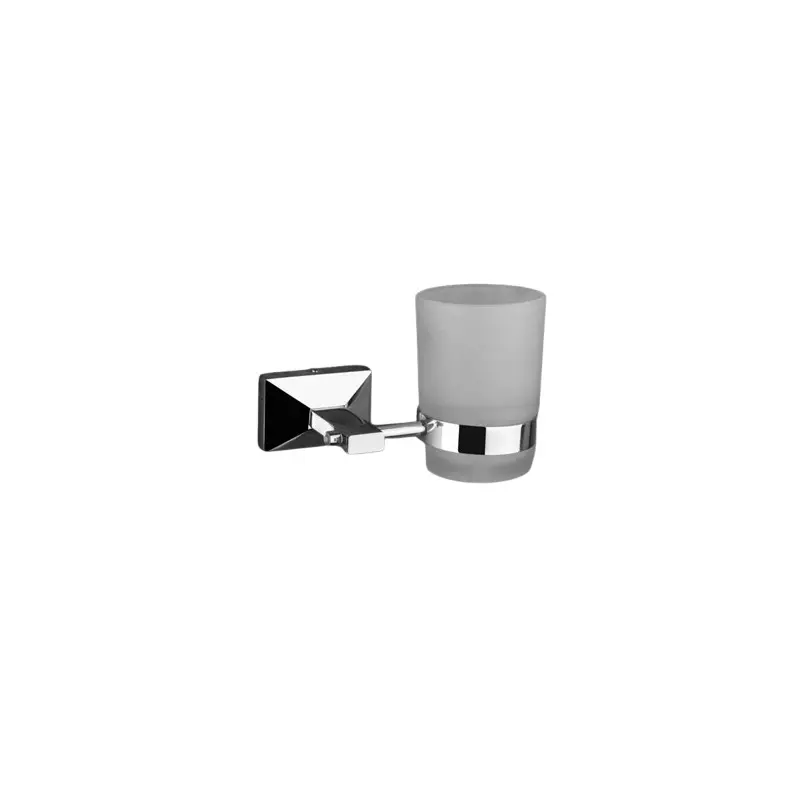 Aquai Glass Tumbler Holder Plastic & Steel Silver for Bathroom Use, DC-211
