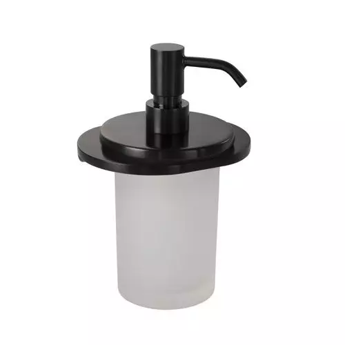 Somany Soap Dispenser French Collection Liana Series All Black Finish Metal Body Wall Mount, 272151390101