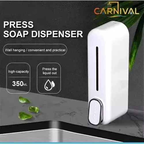 Carnival 350 ml Plastic Multi Function Liquid Shampoo Dispenser White
