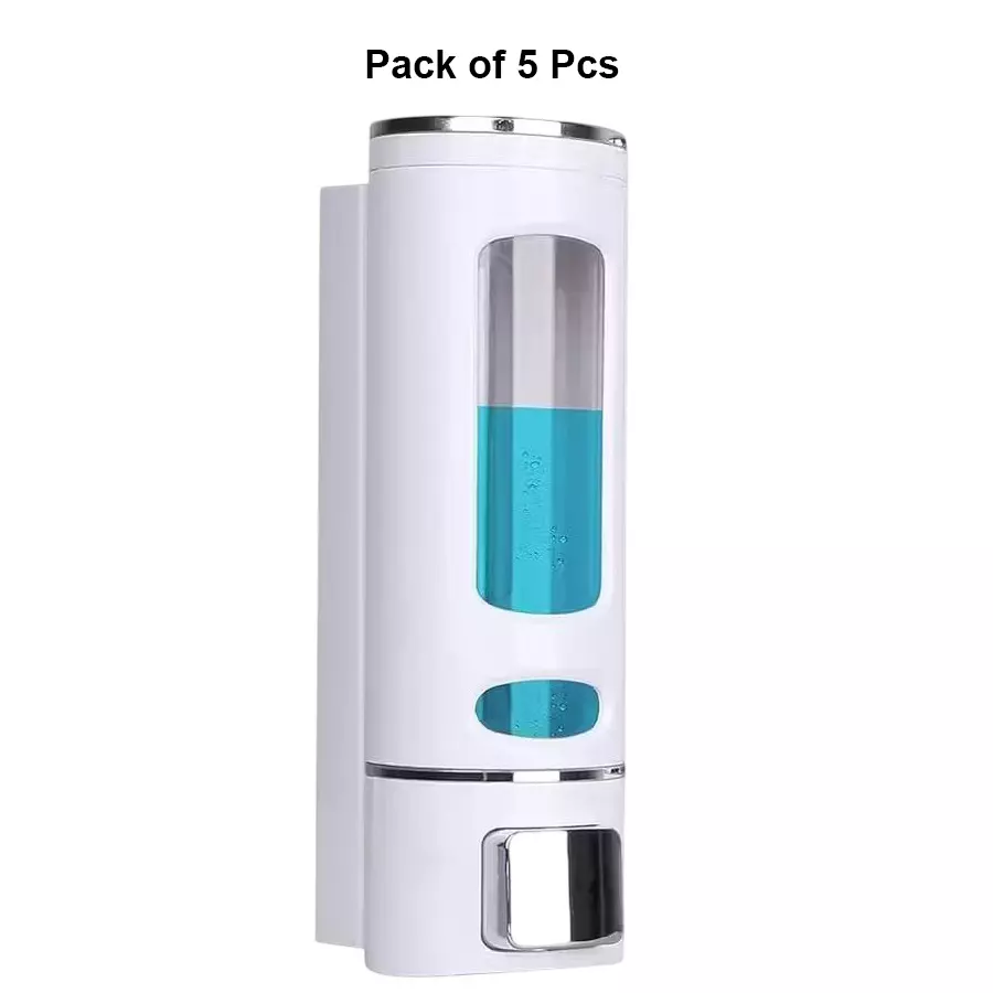 generic-soap-dispenser-400-ml-tank-capacity-plastic-white-for-home-office-use-pack-of-5-pcs