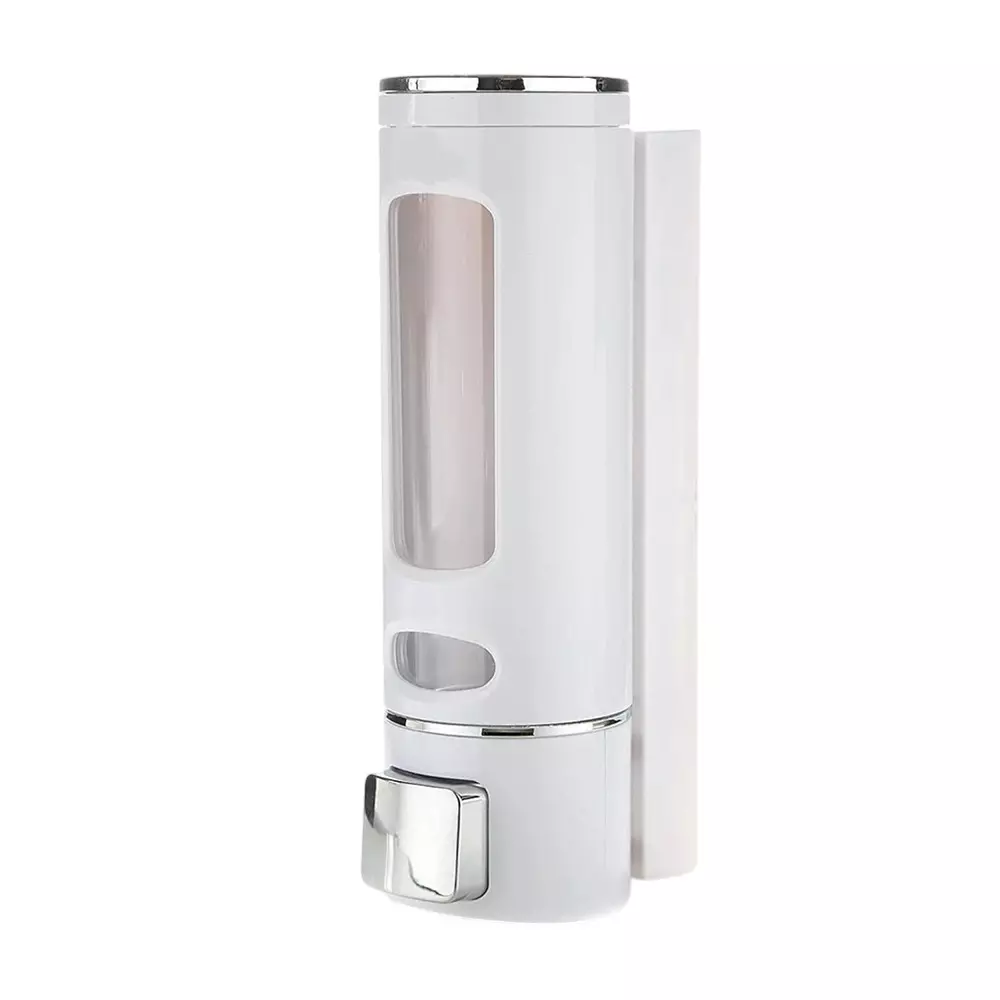 GENERIC Soap Dispenser 400 ml Capacity Wall Mount Alloy Steel White & Silver