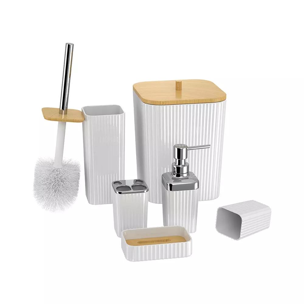 RN Bathroom Accessories Kit White PTMT for Bathroom & Toilets, RNBATHAC16
