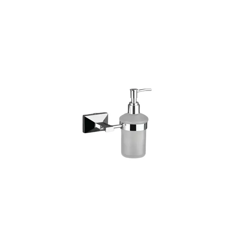 Aquai Glass Liquid Soap Dispenser Plastic & Steel Silver for Bathroom Use, DC-210