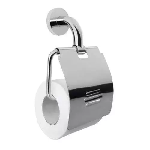 Somany Paper Holder with Flap Signature Collection Optimus Round Series Wall Mount Chrome Finish Metal Body, 272151450181