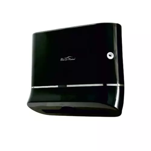 Bharat Photon Multifold Tissue Paper Dispenser Wall Mount 300-400 Tissues Capacity Black Color Polycarbonate ABS Body, BP-TSA-621