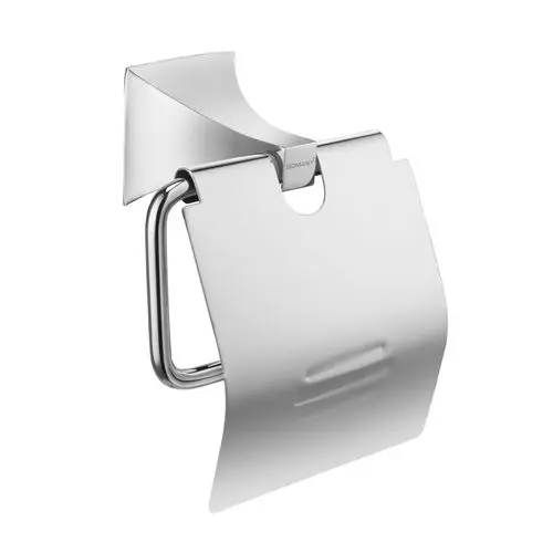 Somany Toilet Paper Holder with Flap French Collection Giza Series Chrome Finish Metal Body Wall Mount, 272151340061