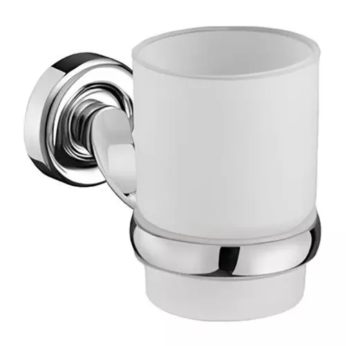 Somany Glass Tumbler Holder Signature Collection Serene Series Wall Mount Chrome Finish Metal Body, 272130290071