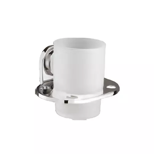 Somany Tumbler Holder Signature Collection Dhaara Series Wall Mount Chrome Finish Metal Body, 272130120081