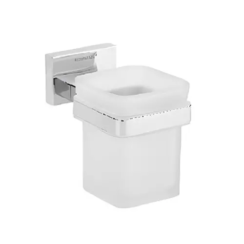 Somany Tumbler Holder Signature Collection Optimus Square Series Wall Mount Chrome Finish Metal Body, 272151450061