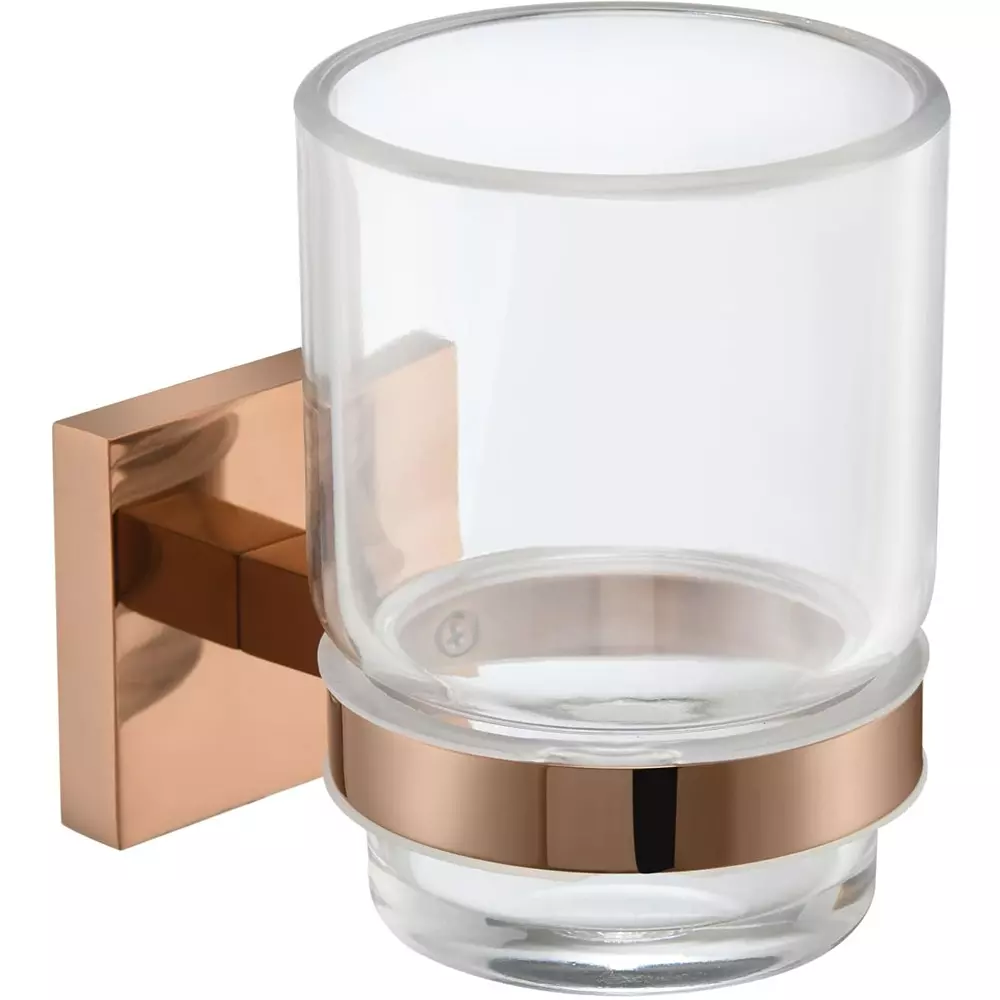 Parryware Sigma Tumbler Holder Wall Mount Stainless Steel Deep Rose Gold, T5904A4
