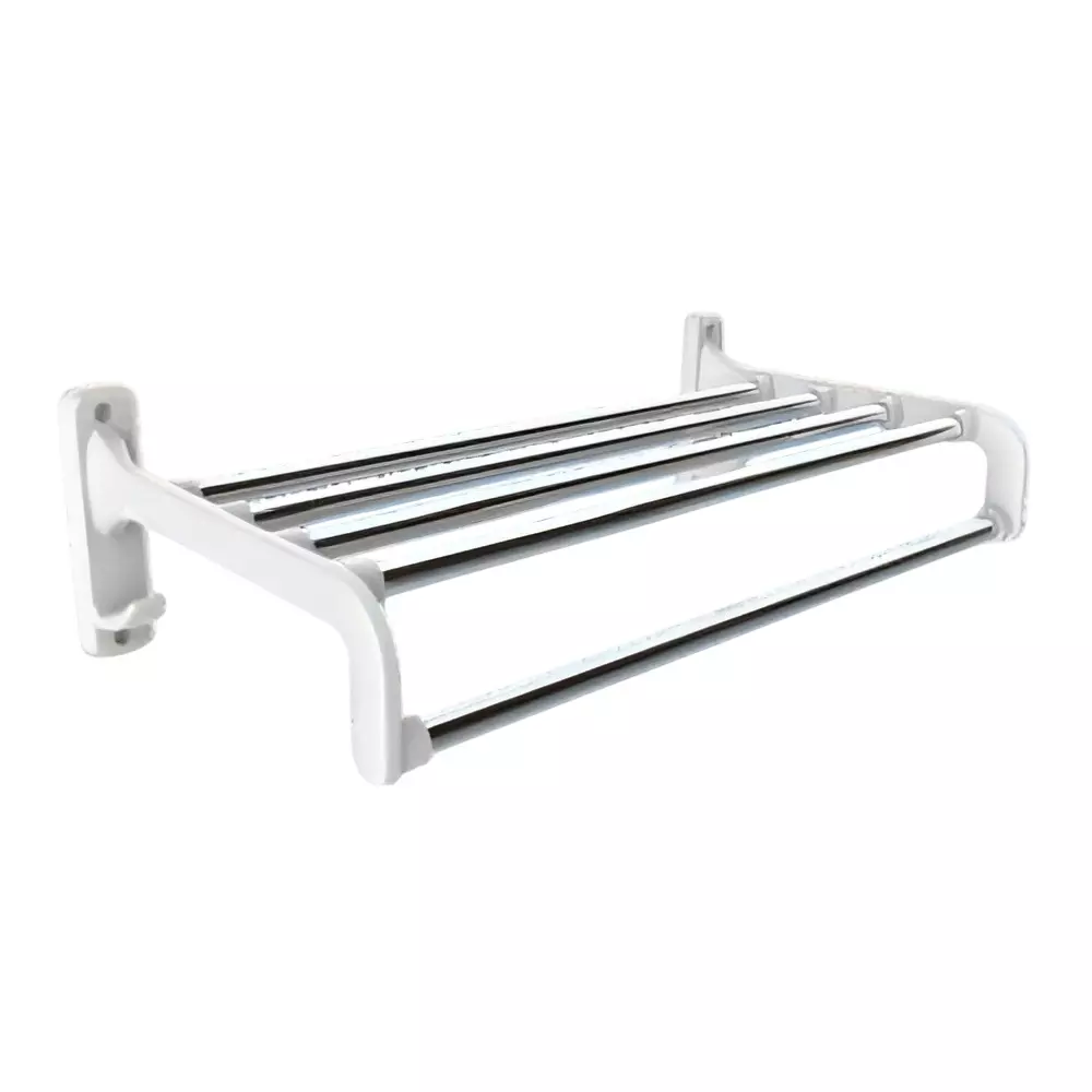 SUPREME Towel Rack Stainless Steel Rod Ergonomic, White & Silver