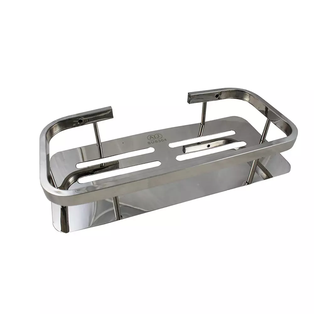 ELEGANT CASA Caddy Basket Stainless Steel Rectangular Silver, AK-ZGXH-4MLV