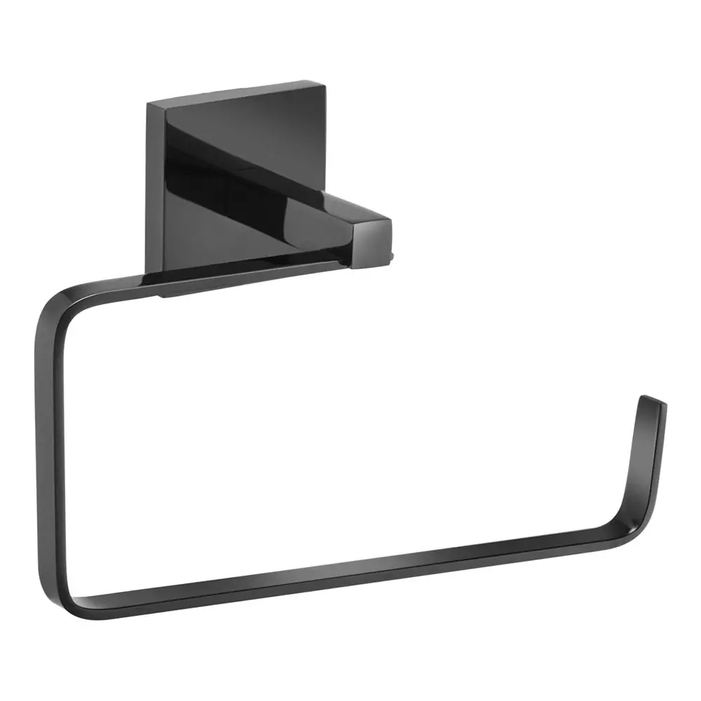 Parryware Sigma Towel Ring Wall Mount Stainless Steel Shiny Black, T5902A5