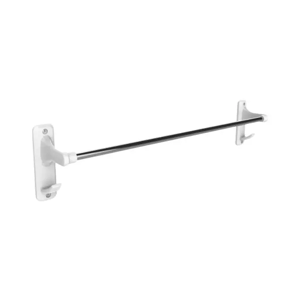 SUPREME Towel Rod Stainless Steel with PVC Holder, White & Silver