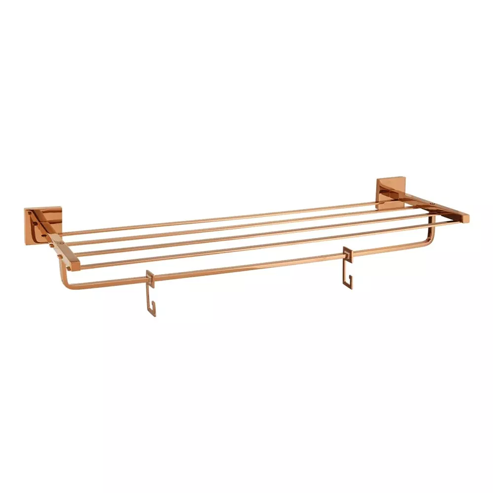 Parryware Sigma Towel Rack 600 mm Length Wall Mount Stainless Steel Deep Rose Gold, T5908A4