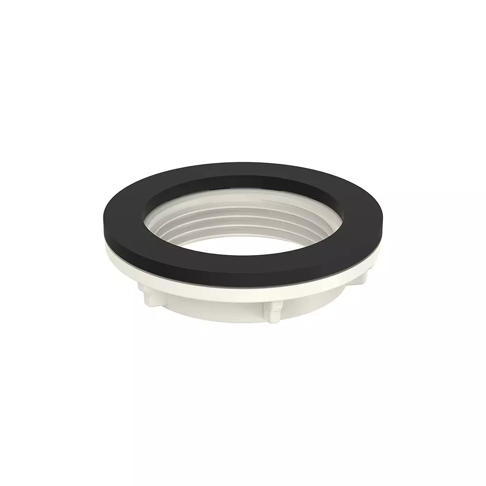 RN Waste Coupling Nut With Washer White & Black PTMT & Rubber for Bathroom & Toilets, RNSPA01A53