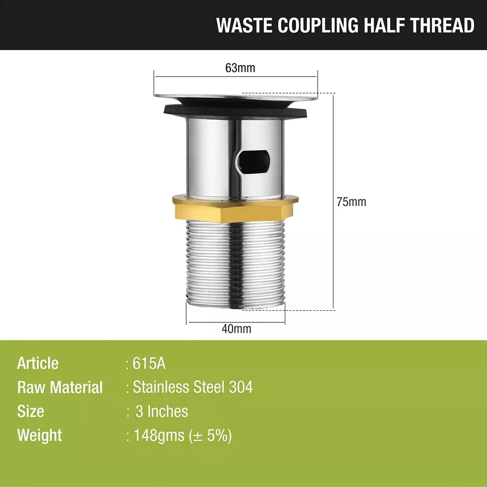 LIPKA Waste Coupling Full Thread 3 inch (76.2 mm), WC-HT 3
