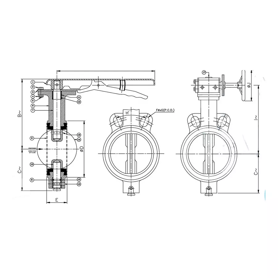 Leader 5 Inch, 125 mm Cast Iron Butterfly Valve CI 027