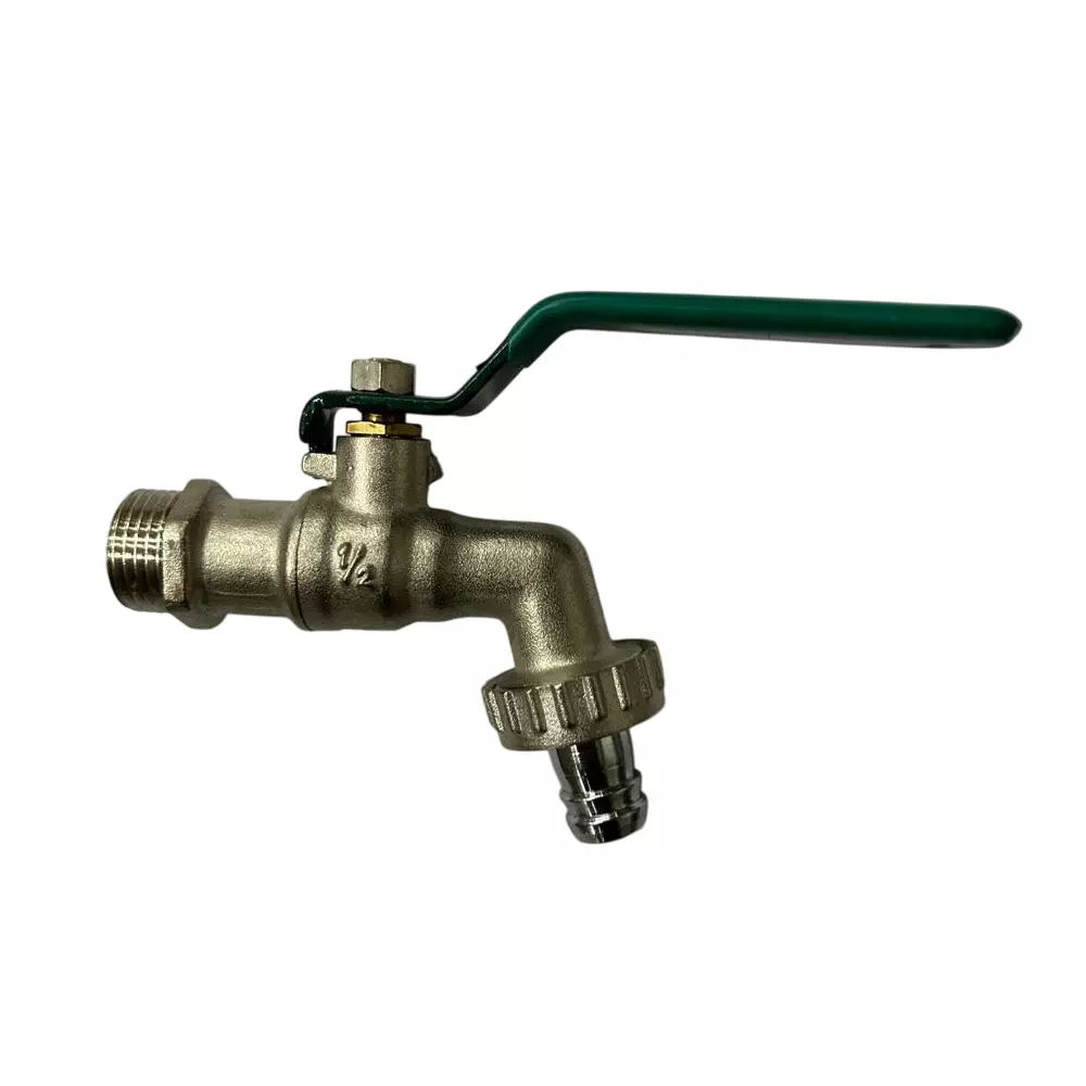 Zoloto 15 mm Brass Ball Bib Cock With Hose Union 1024A