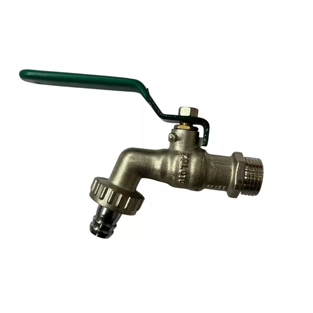 Zoloto 15 mm Brass Ball Bib Cock With Hose Union 1024A