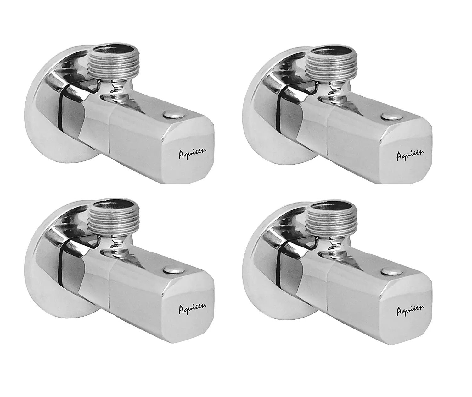 Aquieen Blanco Brass Silver Angle Valve Pack of 4 Piece