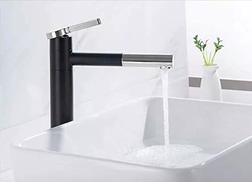 Aquieen Luxury Black Chrome Brass & Copper Basin Mixer Tap, AQN 395