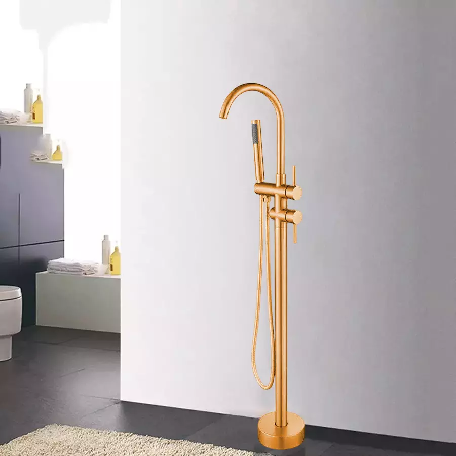 Aquieen Rose Gold Plated Finish Bath Tub Filler, AQN 226