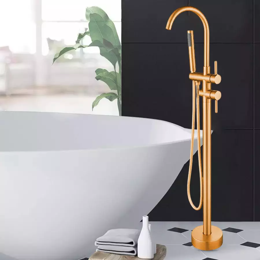 Aquieen Rose Gold Plated Finish Bath Tub Filler, AQN 226