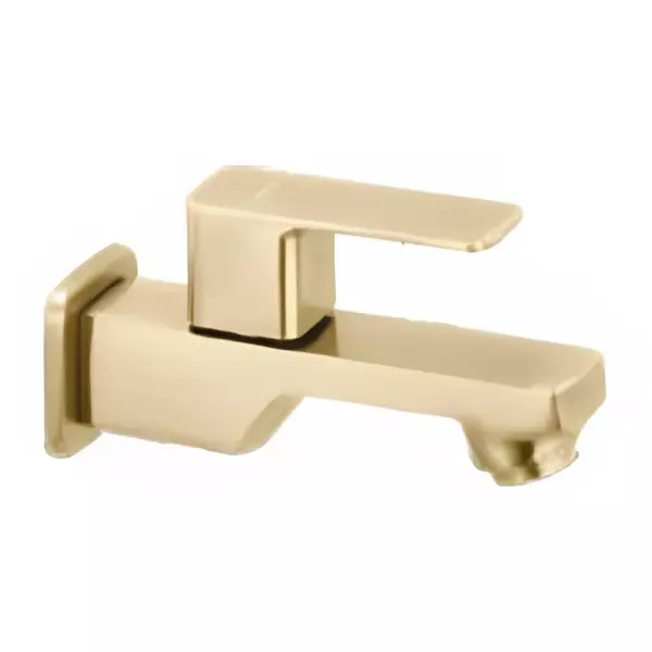 CERA Ruby Single Lever Wall Mount Bib Cock with Wall Flange and Aerator Antique Brass, F1005151BA