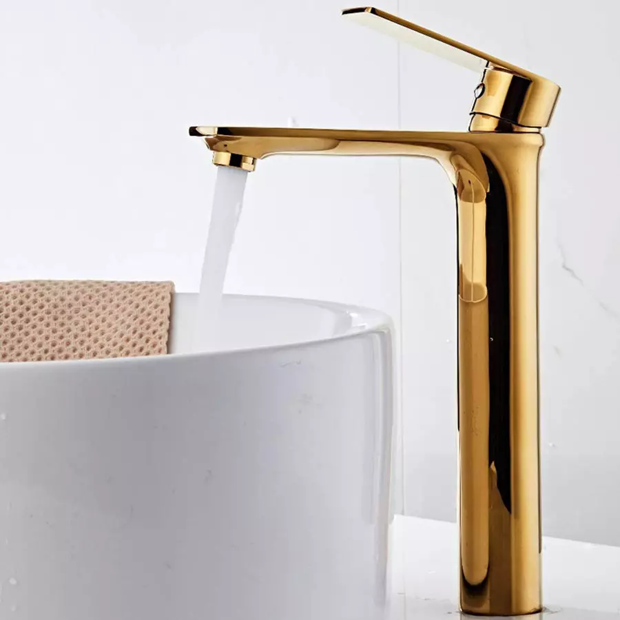 Aquieen Element Pillar Cock Brass Polished Finish French Gold, AQN 123