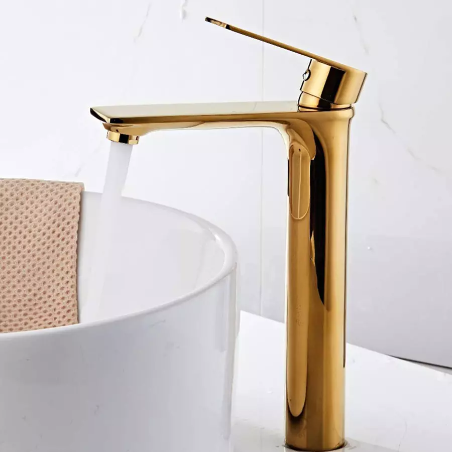 Aquieen Element Pillar Cock Brass Polished Finish French Gold, AQN 123