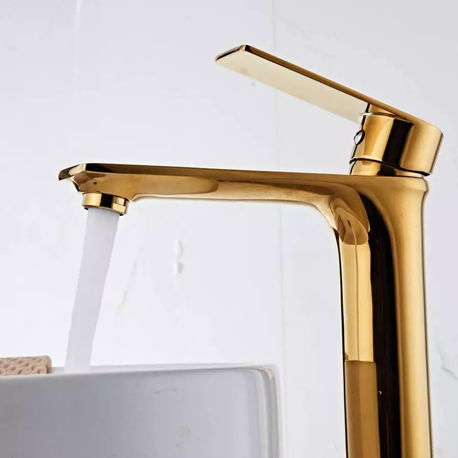 Aquieen Element Pillar Cock Brass Polished Finish French Gold, AQN 123