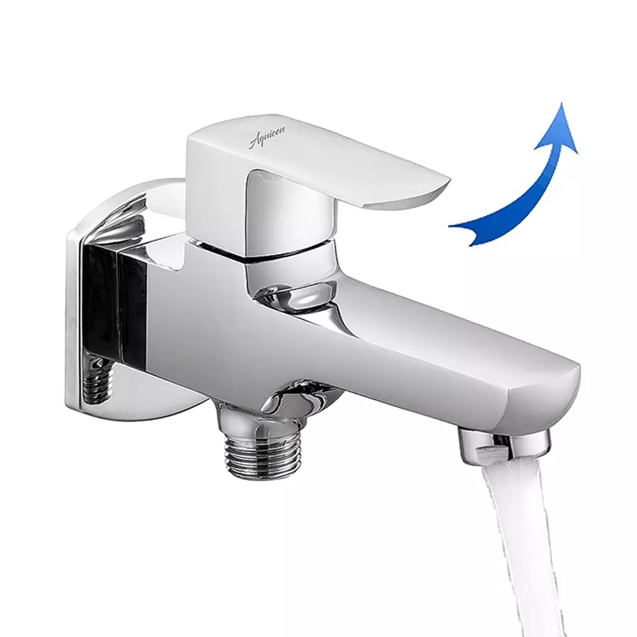 Aquieen Zura Bib Cock Brass Wall Mount Silver, AQN 940