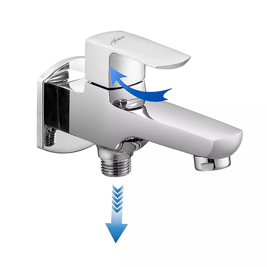 Aquieen Zura Bib Cock Brass Wall Mount Silver, AQN 940
